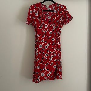 J-Crew Red Wrap Dress